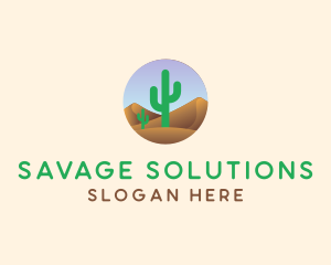 Cactus Desert Sand Dunes logo design