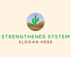 Cactus Desert Sand Dunes logo design