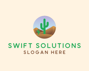 Cactus Desert Sand Dunes logo design