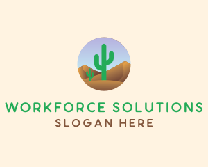 Cactus Desert Sand Dunes logo design