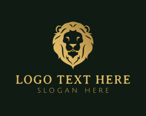 Lion - Gold Lion Head logo design