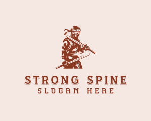 Sword Ninja Samurai logo design