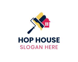 House Paint Roller logo design