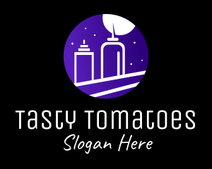 Night Cityscape Condiments Outline logo