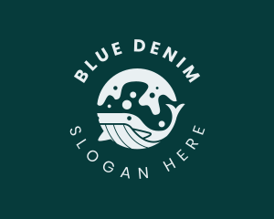 Ocean Blue Whale logo design