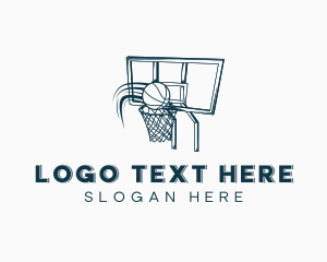 Hoop - Basketball Hoop Backboard logo design