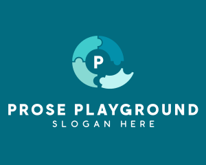 Jigsaw Puzzle Daycare Learning logo design