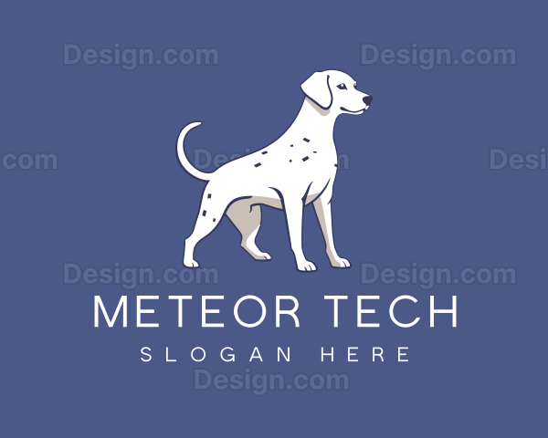 Blue White Dalmatian Dog Logo