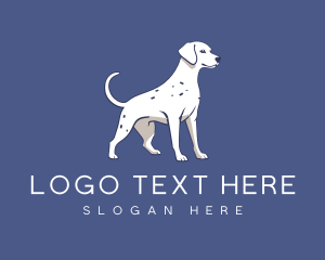 Blue White Dalmatian Dog Logo