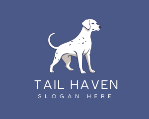 Blue White Dalmatian Dog logo design