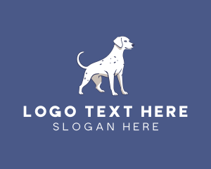 Blue White Dalmatian Dog logo