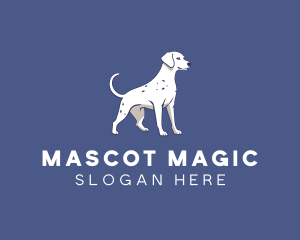 Blue White Dalmatian Dog logo design