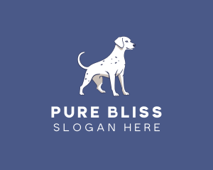 Blue White Dalmatian Dog logo design