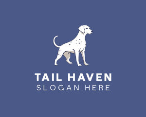 Blue White Dalmatian Dog logo design