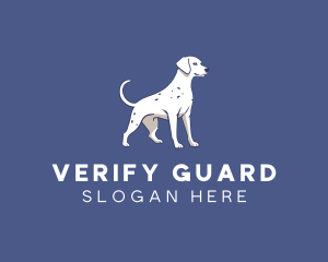 Blue White Dalmatian Dog logo design