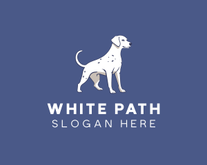 Blue White Dalmatian Dog logo