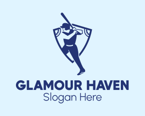 Baseball Player Team Crest logo