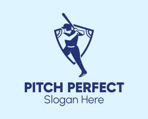 Baseball Player Team Crest logo