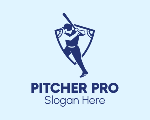 Baseball Player Team Crest logo