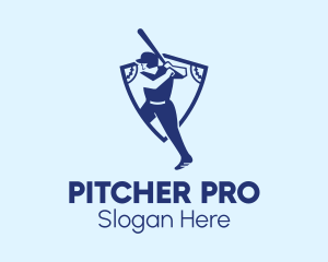 Baseball Player Team Crest logo design