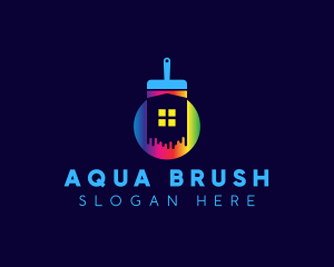 Paint Brush Home Renovation logo design