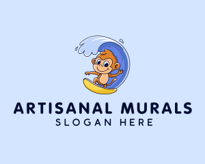 Resort Monkey Surfing logo design