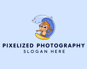 Resort Monkey Surfing logo design