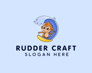 Resort Monkey Surfing logo design