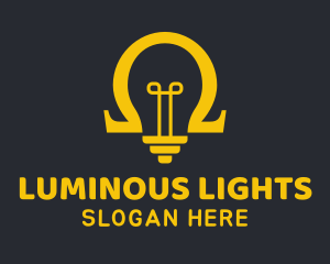 Omega Light Bulb  logo design