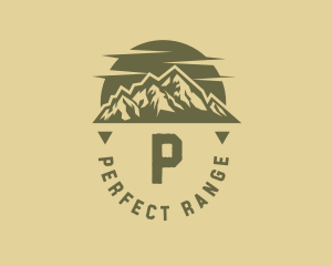 Rustic Sunset Moutain Range logo design