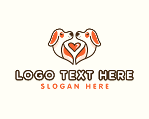 Cute Puppy Heart logo design