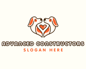 Cute Puppy Heart logo design