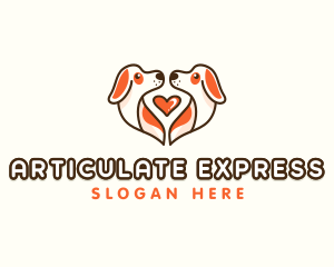 Cute Puppy Heart logo design