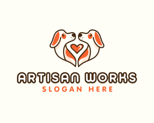 Cute Puppy Heart logo design