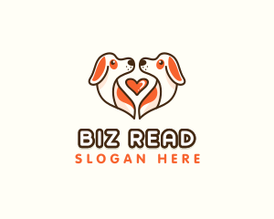 Cute Puppy Heart logo design