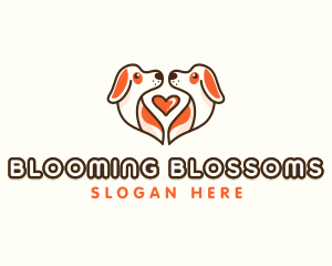 Cute Puppy Heart logo design