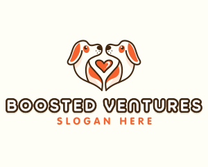 Cute Puppy Heart logo design