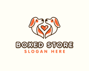 Cute Puppy Heart logo design