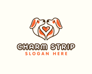 Cute Puppy Heart logo design