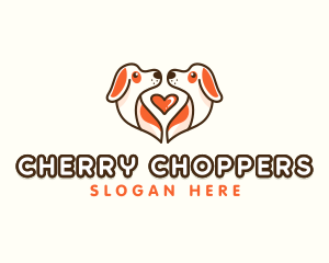 Cute Puppy Heart logo design