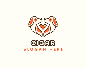 Cute Puppy Heart logo design