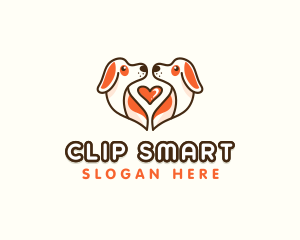 Cute Puppy Heart logo design