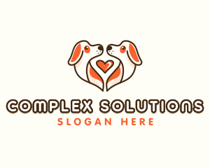 Cute Puppy Heart logo design