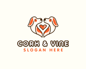 Cute Puppy Heart logo design