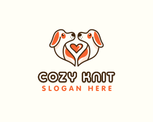 Cute Puppy Heart logo design