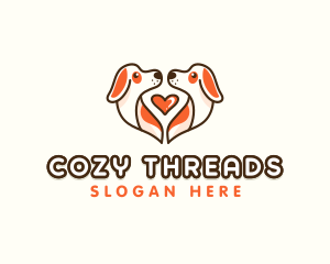 Cute Puppy Heart logo design