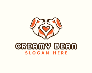 Cute Puppy Heart logo design