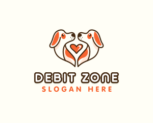 Cute Puppy Heart logo design