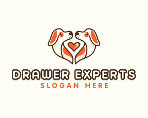 Cute Puppy Heart logo design