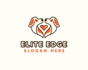 Cute Puppy Heart logo design